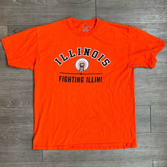 Russell Athletic Other - Y2K University of Illinois Fighting Illini Chief Orange Graphic T-Shirt Size L